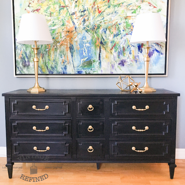 Chic Black Dresser - Vintage Refined