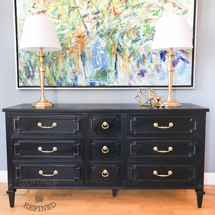 Chic Black Dresser - Vintage Refined Chic Black Dresser - Vintage Refined