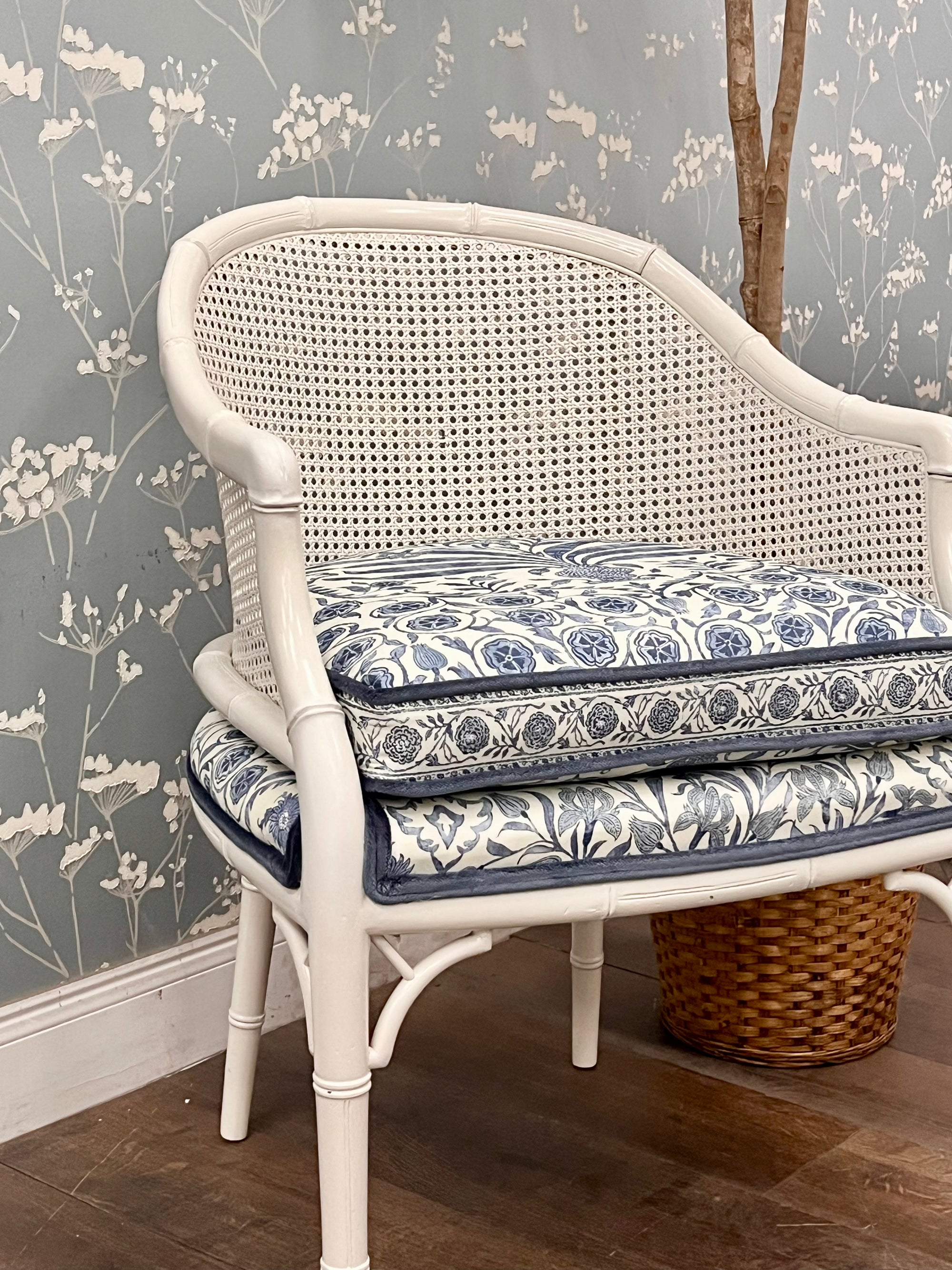 Cane discount chair white