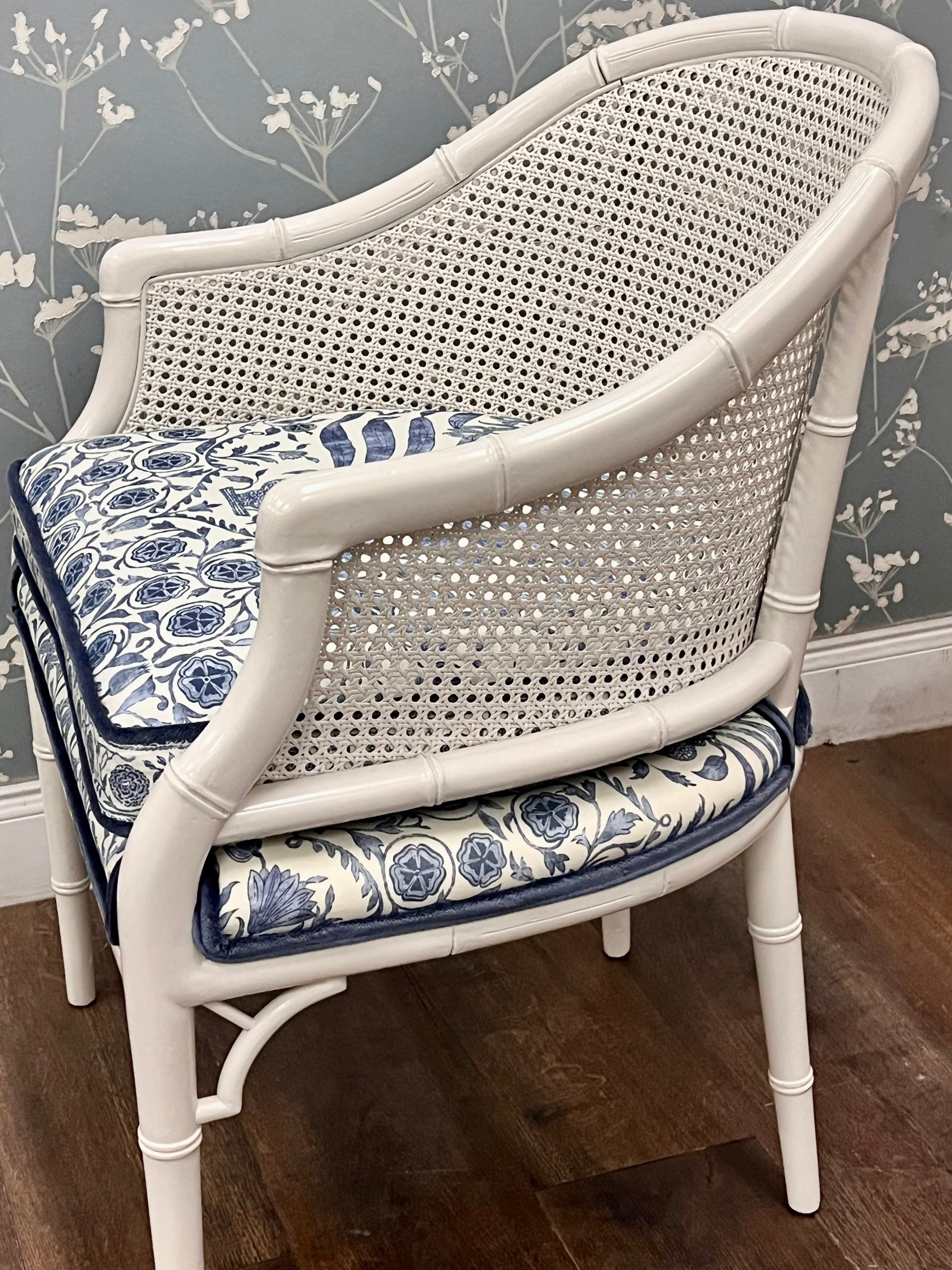 Cane back barrel discount chair