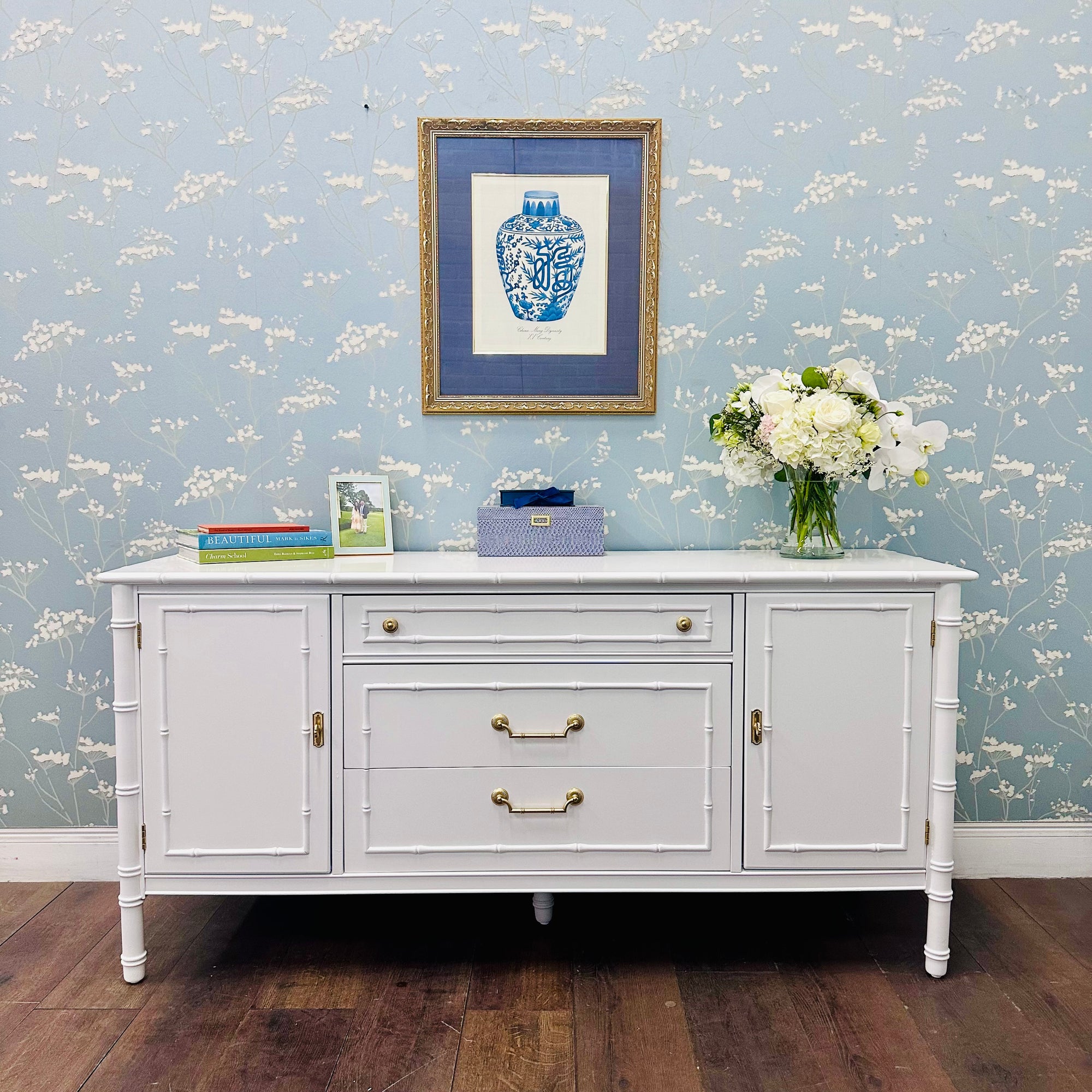 RESERVED: Decorators White Thomasville Bamboo Dresser - Vintage Refined RESERVED: Decorators White Thomasville Bamboo Dresser - Vintage Refined