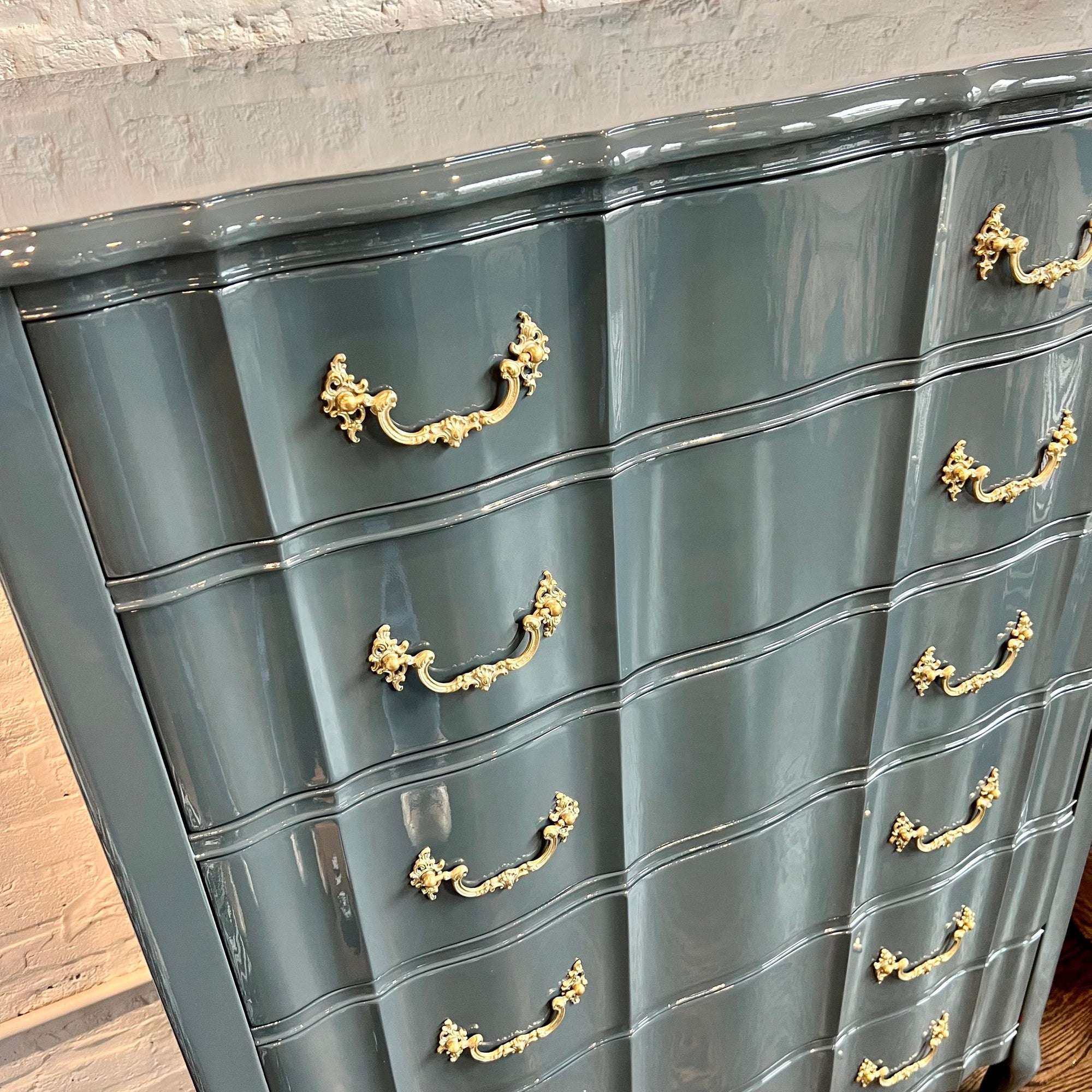 RESERVED: Gray Lacquered Traditional Chest