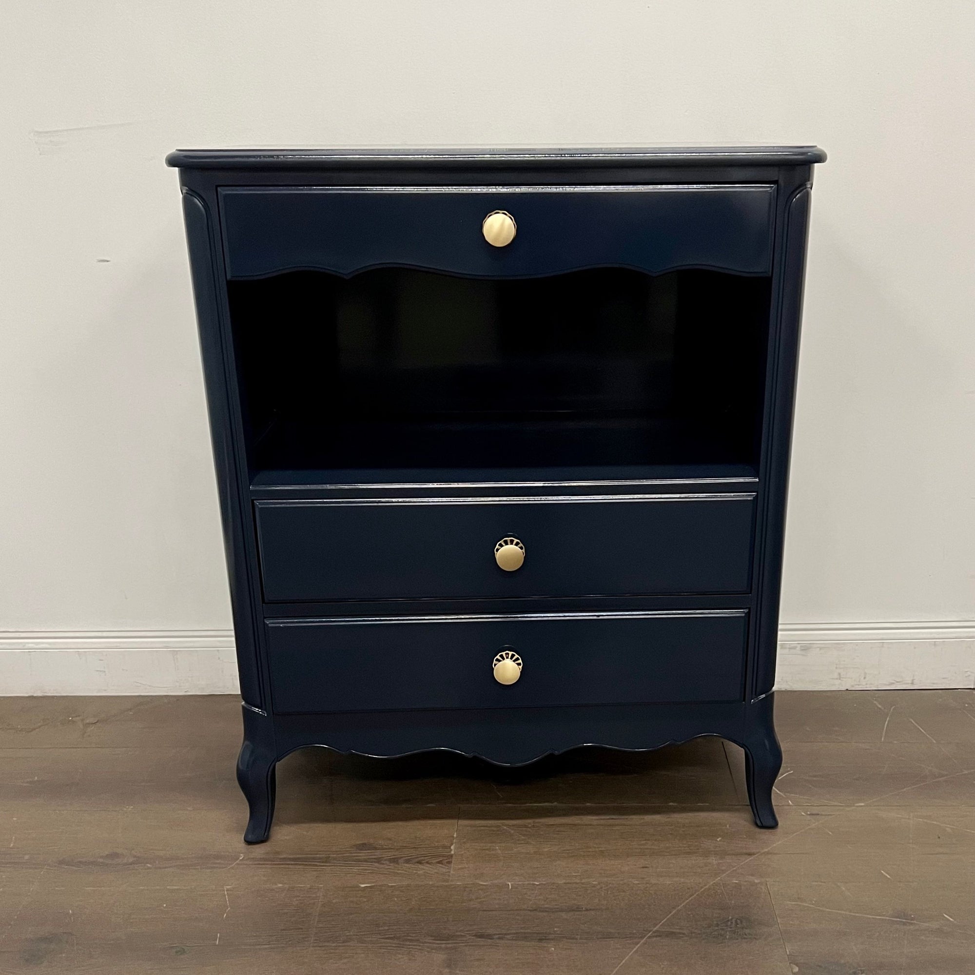 AVAILABLE: Navy Lacquered Drexel Server / Hutch