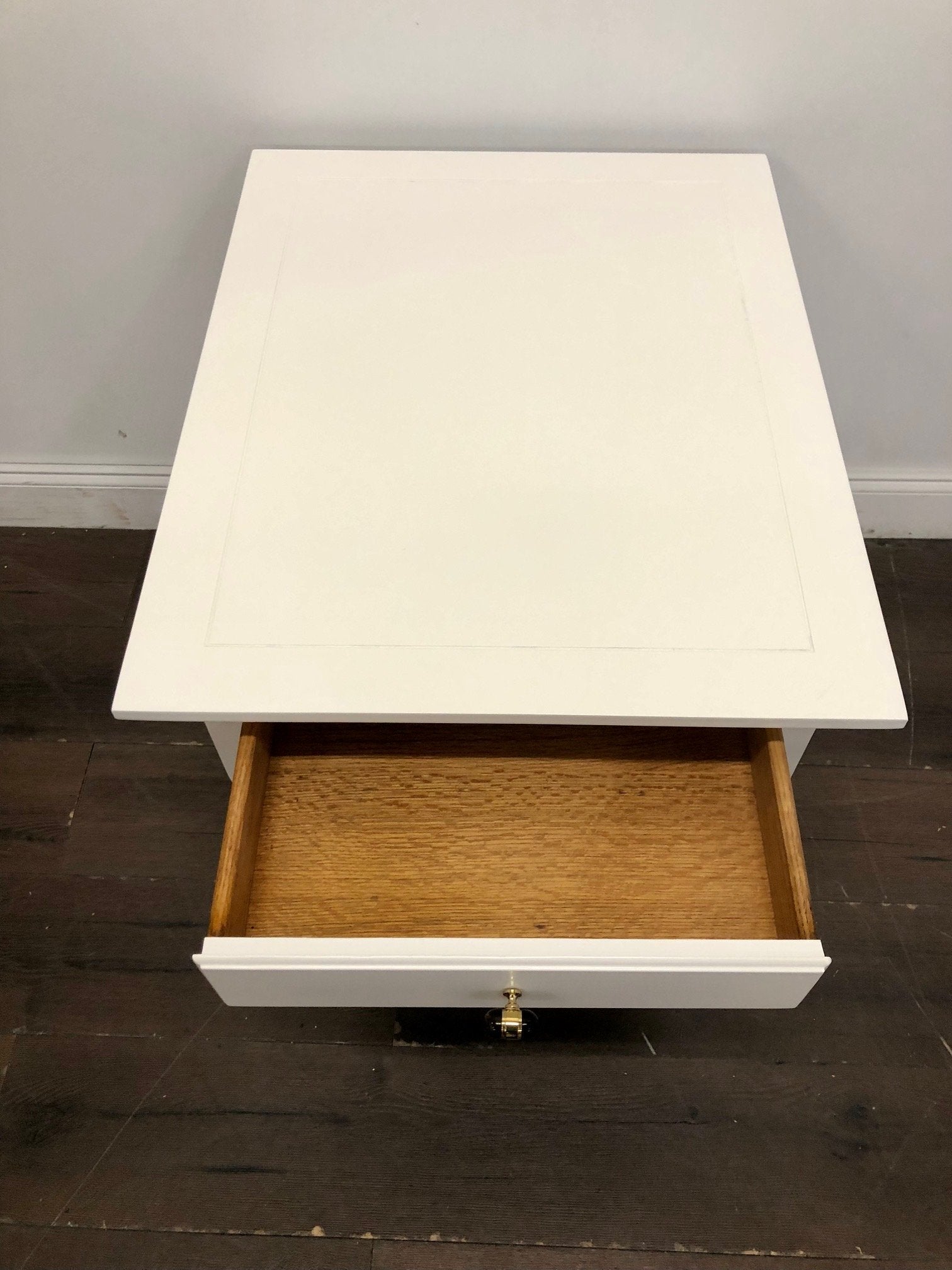 AVAILABLE: White Lacquered End Table