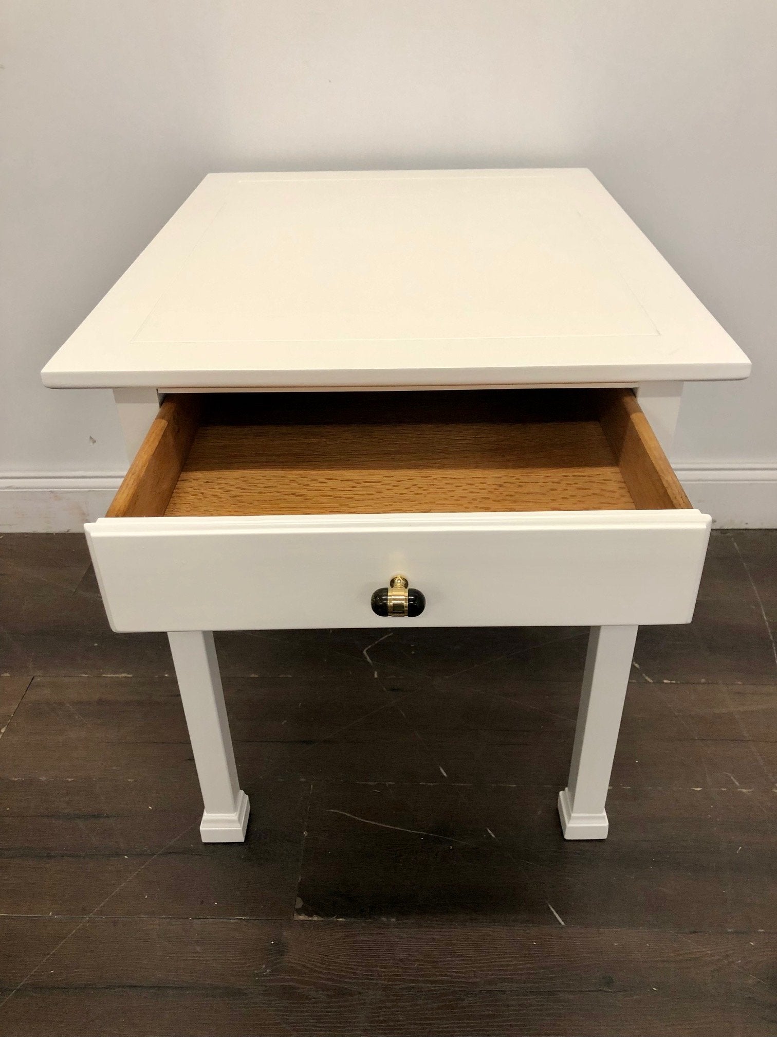 AVAILABLE: White Lacquered End Table