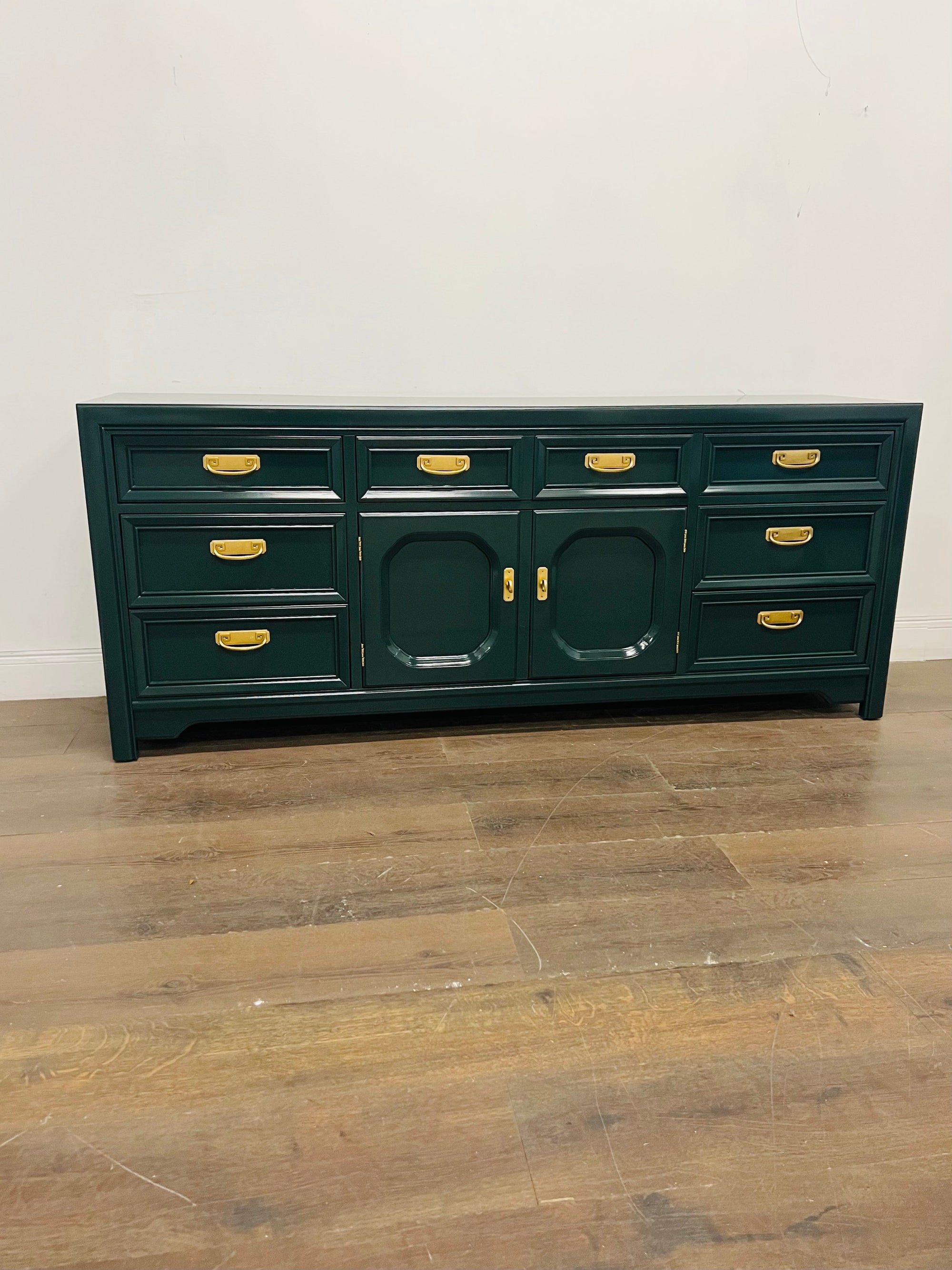 AVAILABLE: Dark Green Thomasville Dresser - Vintage Refined