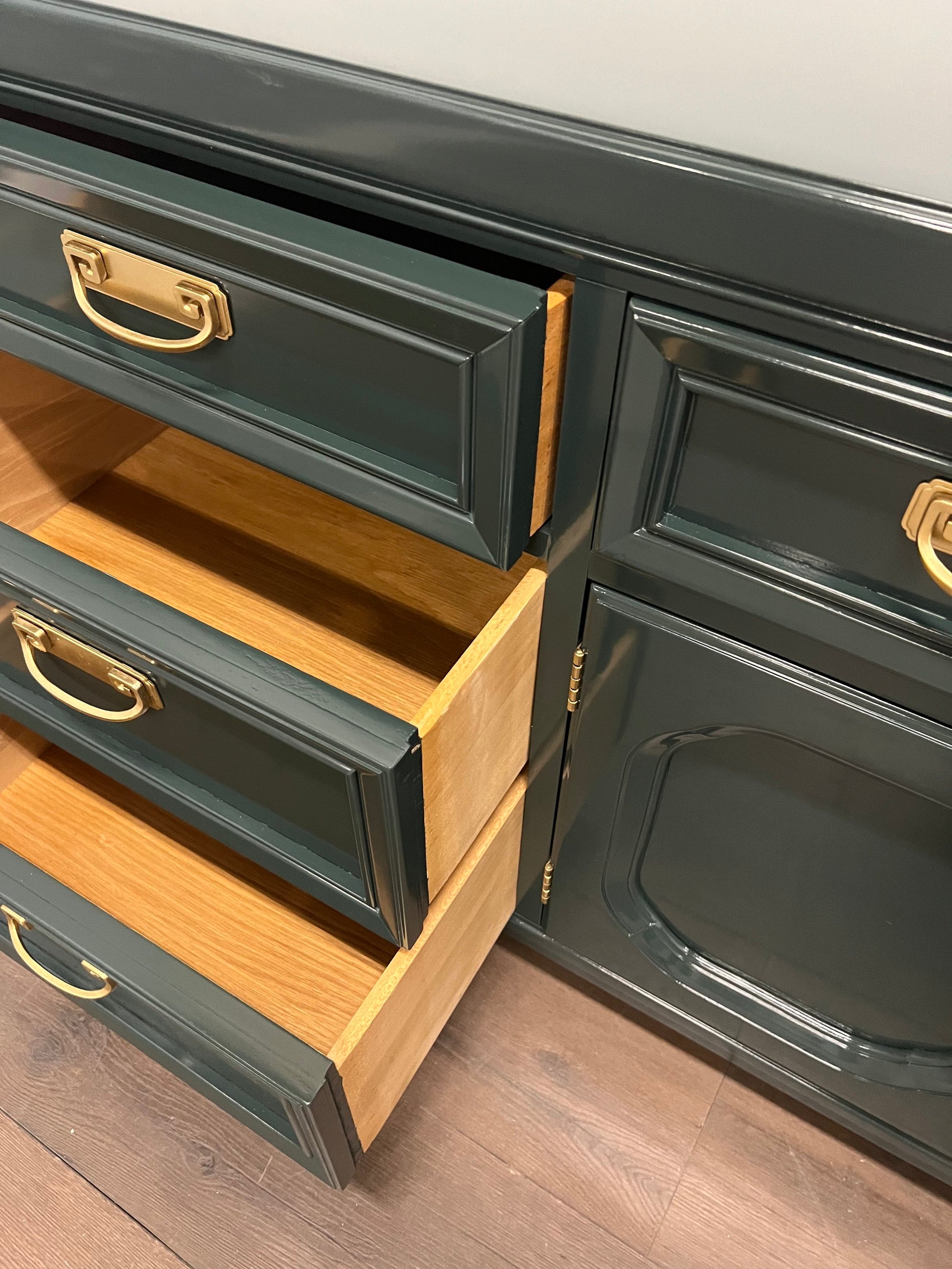 SOLD: Dark Green Thomasville Dresser - Vintage Refined SOLD: Dark Green Thomasville Dresser - Vintage Refined