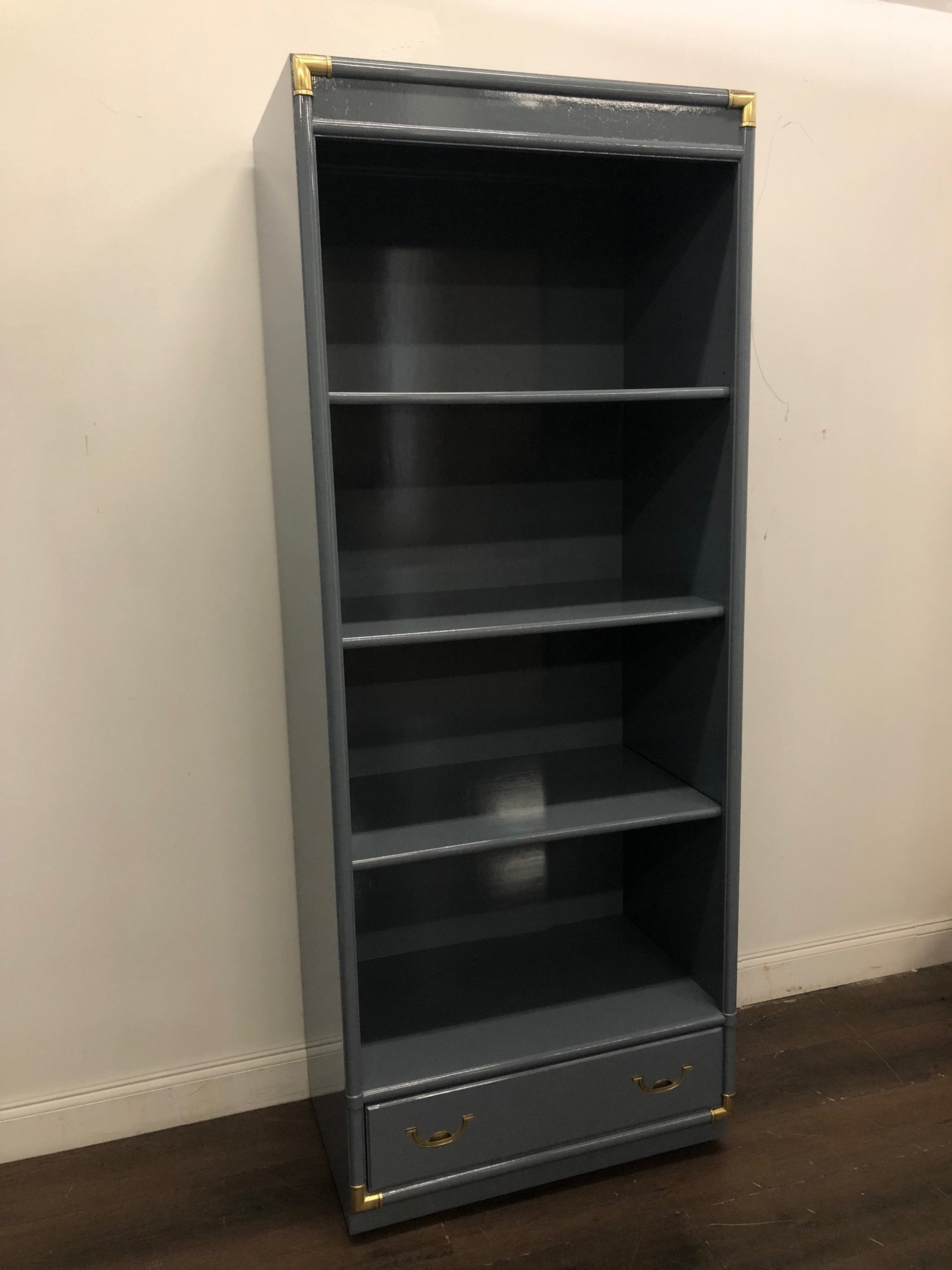 AVAILABLE: Blue/Gray Drexel Bookcase