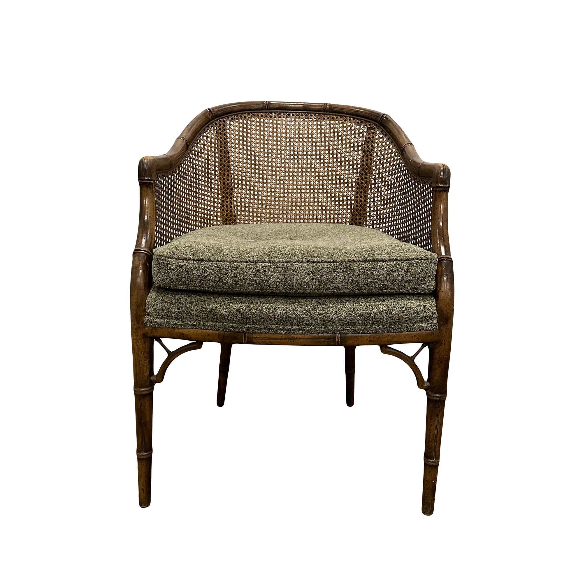 CUSTOMIZABLE: Faux Bamboo Upholstered Chair