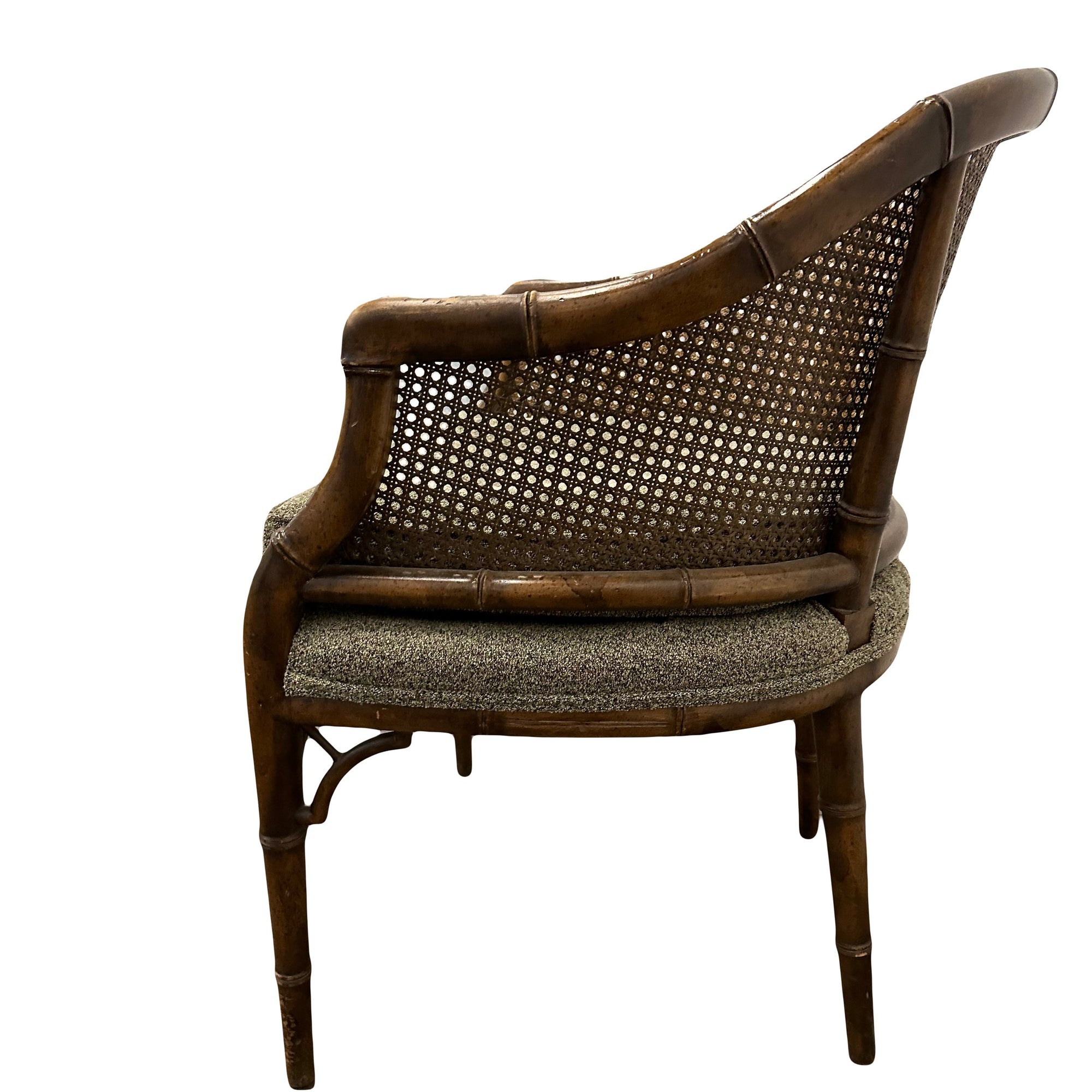 CUSTOMIZABLE: Faux Bamboo Upholstered Chair