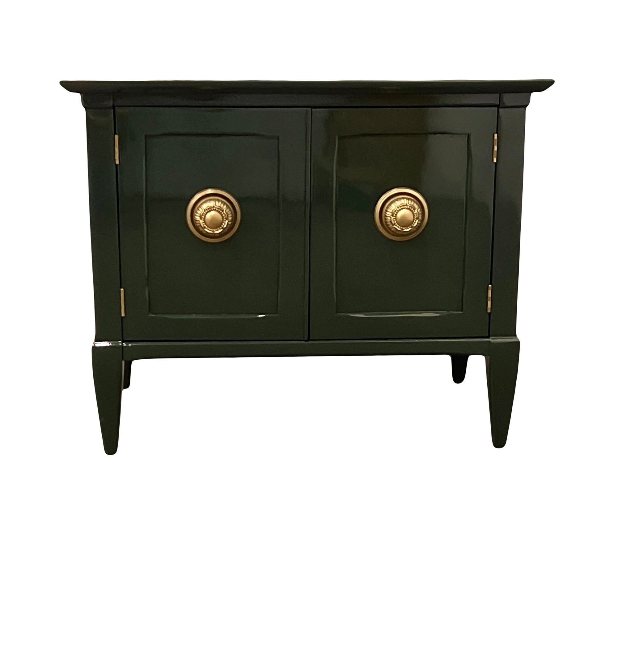 SOLD: Dark Green Lacquered End Table